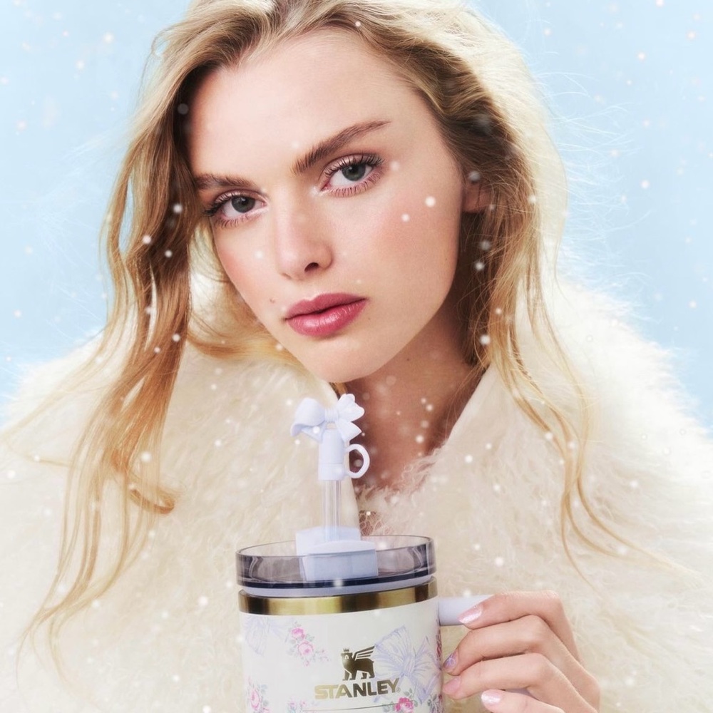 NWT in hand! Loveshackfancy x Stanley tumbler 20oz blue 2024 limited edition